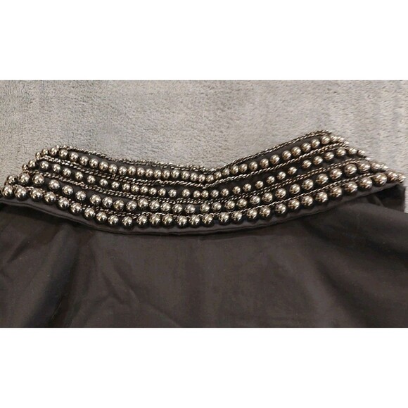 NWT Boston Proper Black Poplin Blouse Women's Sz 10 Silver Studded Collar Career - Picture 4 of 11